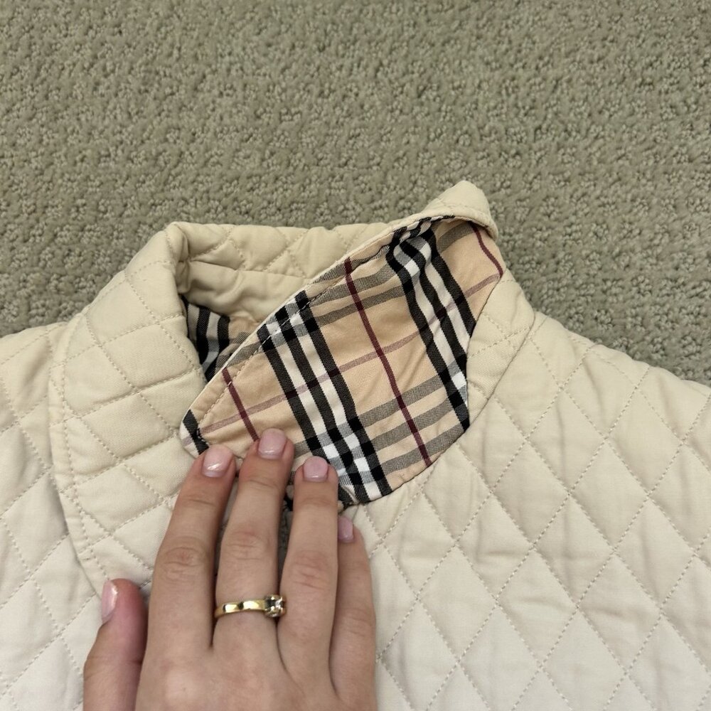 Burberry Brit Women’s Kencott Quilted Zip up Nova Check Jacket Beige Size XS - Picture 12 of 15